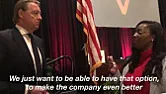 Worker Gets CEO to Agree that Verizon Wireless Workers Have a Right to Join Unions [telecom]  |  (This is from the CWA newsletter) At Verizon's annual shareholder meeting...